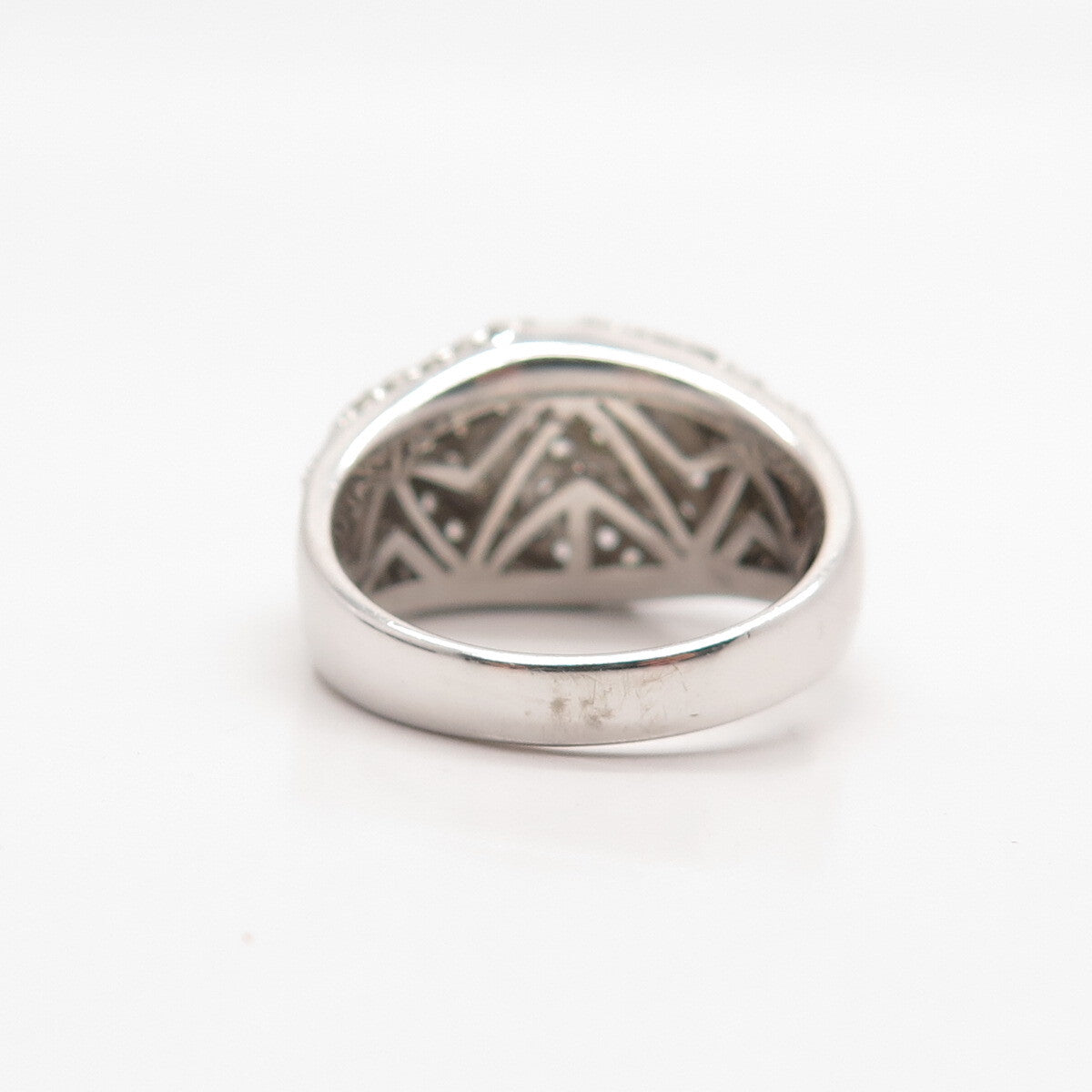 925 Sterling Silver Pave C Z Ring Size 8.25