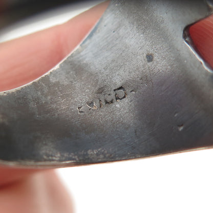 925 Sterling Silver Vintage Mexico Cross Oxidized Ring Size 13