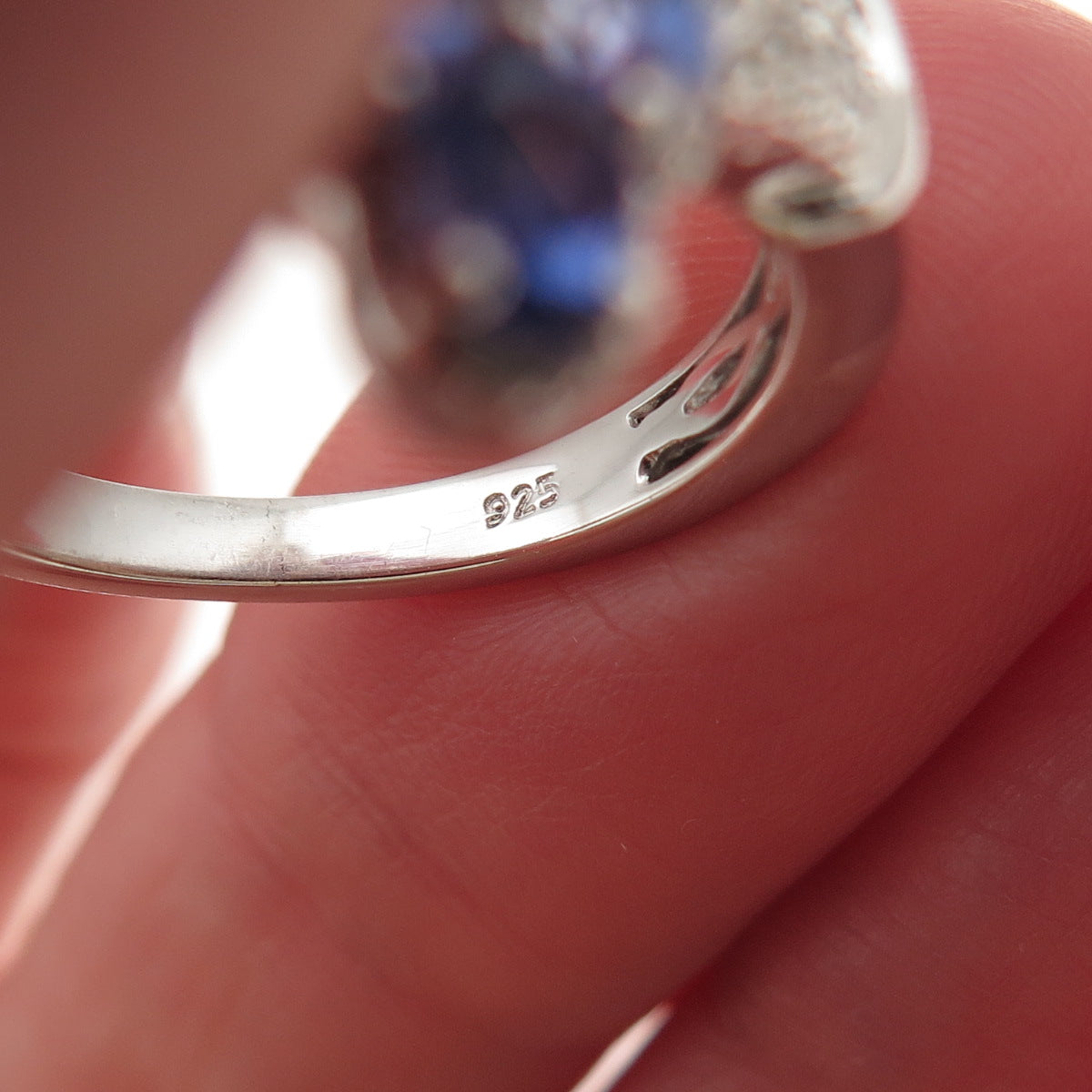 Chuck Clemency 925 Sterling Silver Real Tanzanite & White Topaz Ring Size 8.25