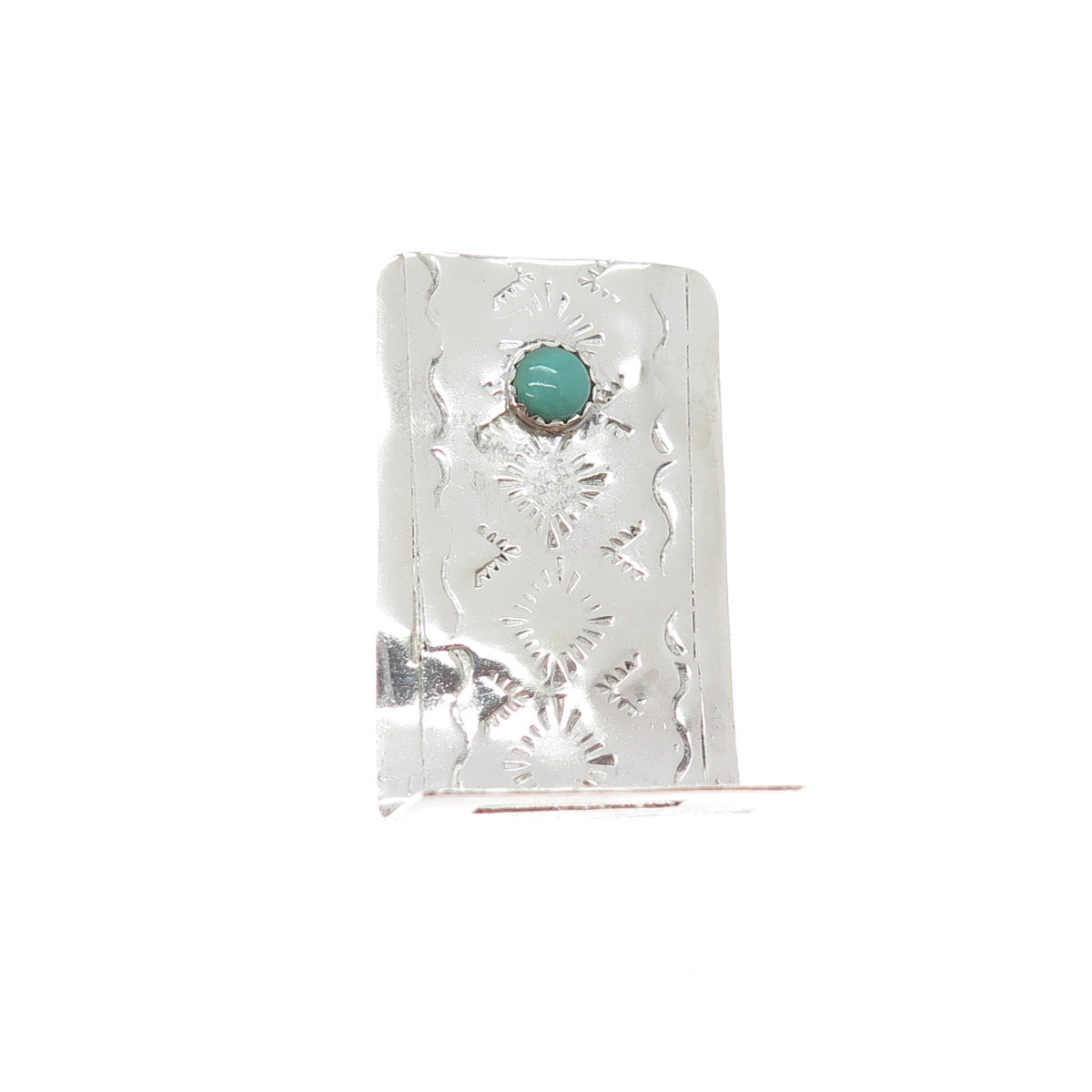 ORVILLE WRIGHT Old Pawn Sterling Silver Vintage Turquoise Snake Eye Pin Brooch