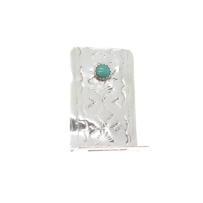 ORVILLE WRIGHT Old Pawn Sterling Silver Vintage Turquoise Snake Eye Pin Brooch