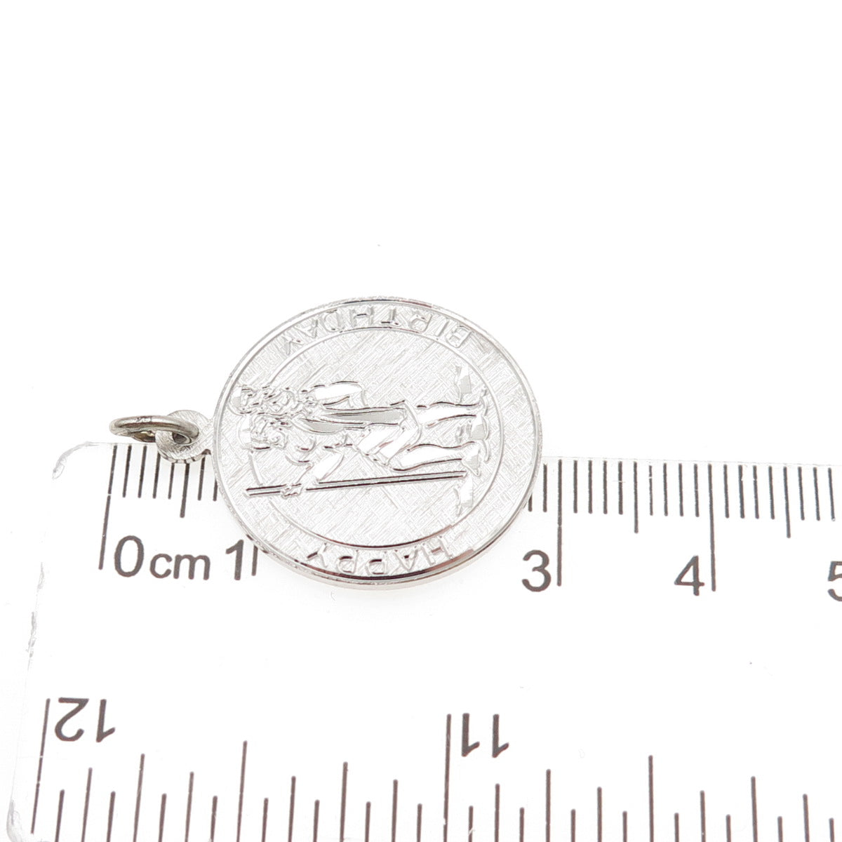 Walter E. Hayward Sterling Silver Vintage Happy Birthday St. Christopher Pendant