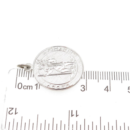 Walter E. Hayward Sterling Silver Vintage Happy Birthday St. Christopher Pendant