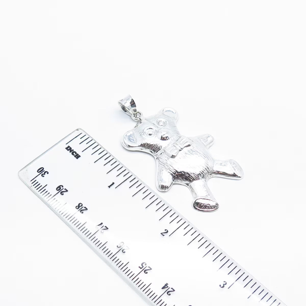 925 Sterling Silver Vintage Teddy Bear Pendant