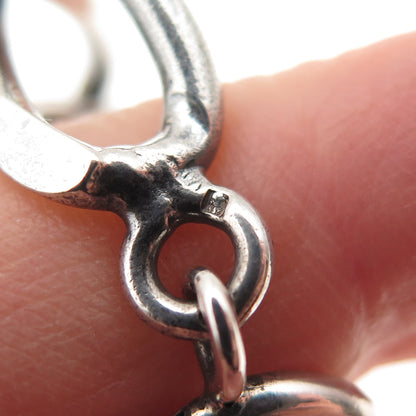 835 Silver Vintage Portugal Curb Link Oxidized Bracelet 8.25"