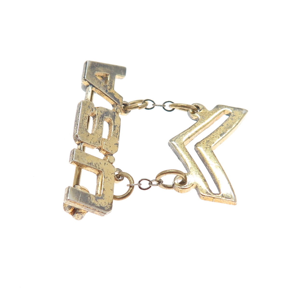 925 Sterling Silver Gold Plated Antique WWII US Army Corporal Pin Brooch