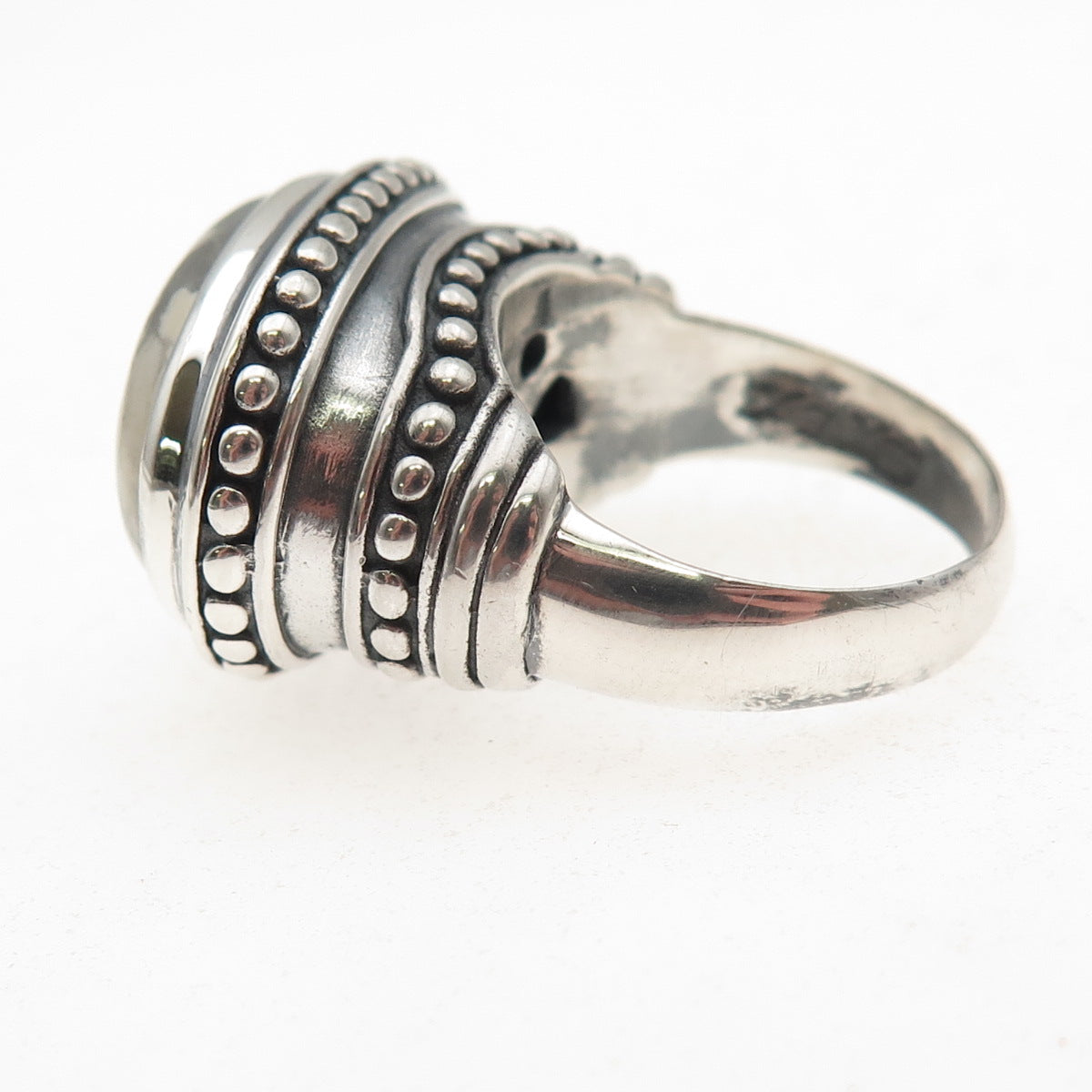 EXEX by Claudia Agudelo 925 Sterling Vintage Real Buffalo Turquoise Ring Size 6