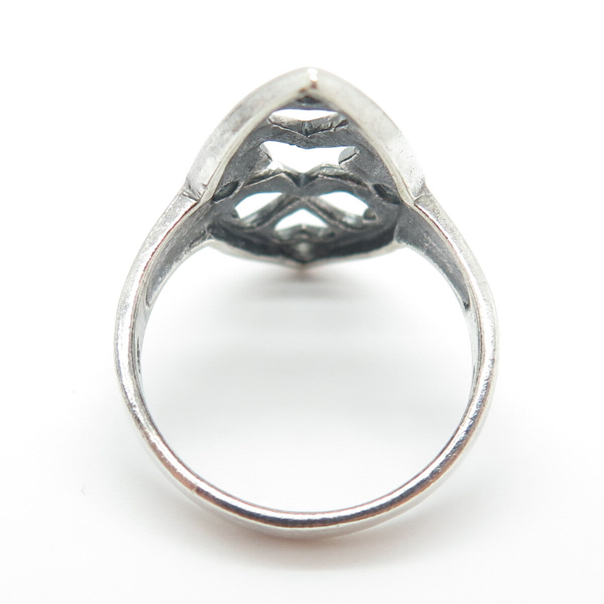 CHAPAL ZENRAY 925 Sterling Silver Vintage Clover Star & Heart Ring Size 9.25