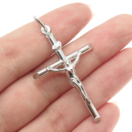 925 Sterling Silver Vintage Italy Crucifix Cross Religious Pendant