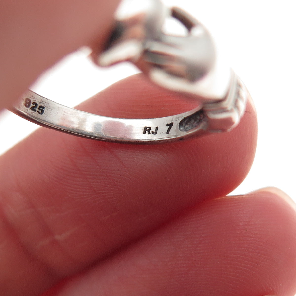RJ Graziano 925 Sterling Silver Vintage Irish Claddagh Ring Size 7.25