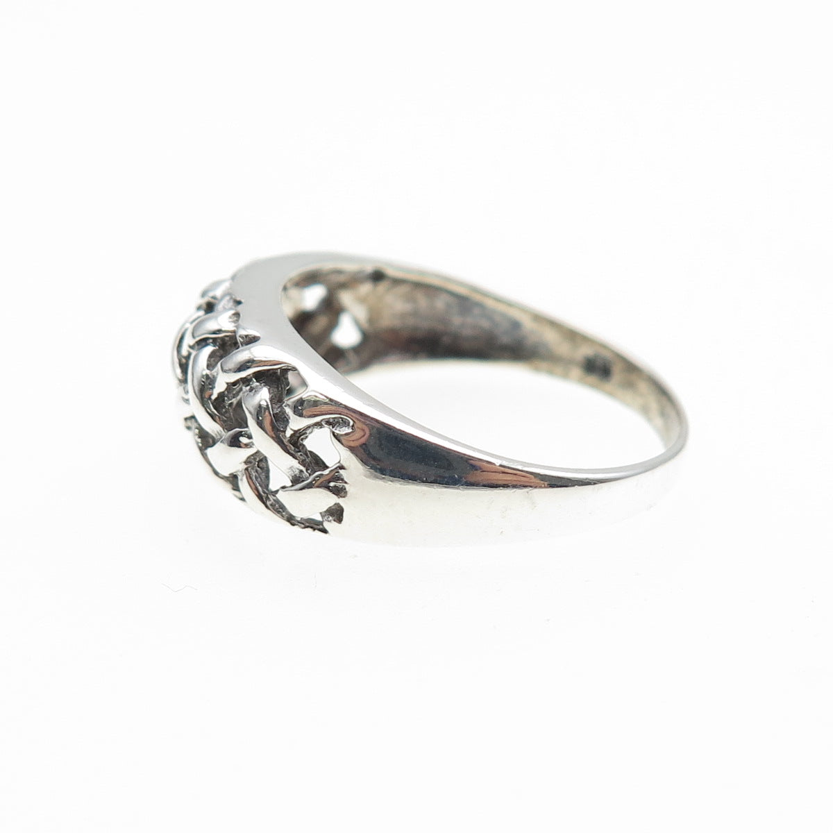 CHAPAL ZENRAY 925 Sterling Silver Vintage Woven Cage Oxidized Ring Size 8