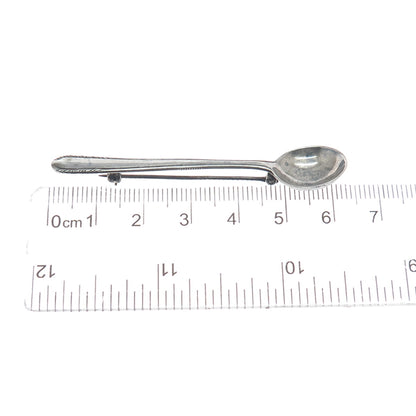 MANCHESTER 925 Sterling Silver Antique 1934 Salt & Spices Spoon Pin Brooch