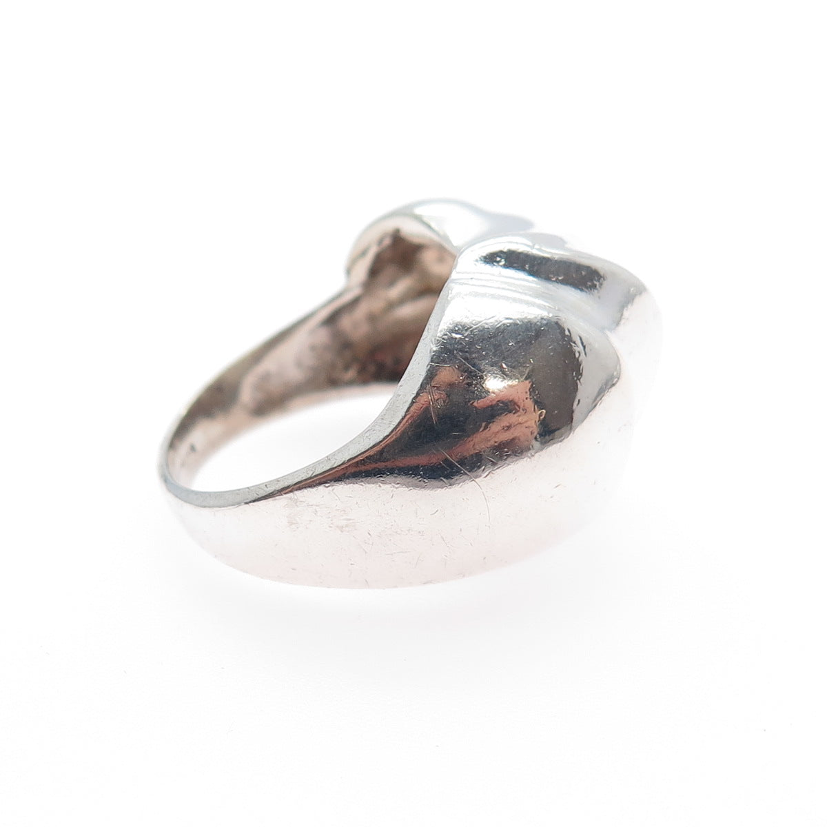 925 Sterling Silver Vintage Modernist Flame Dome Ring Size 7