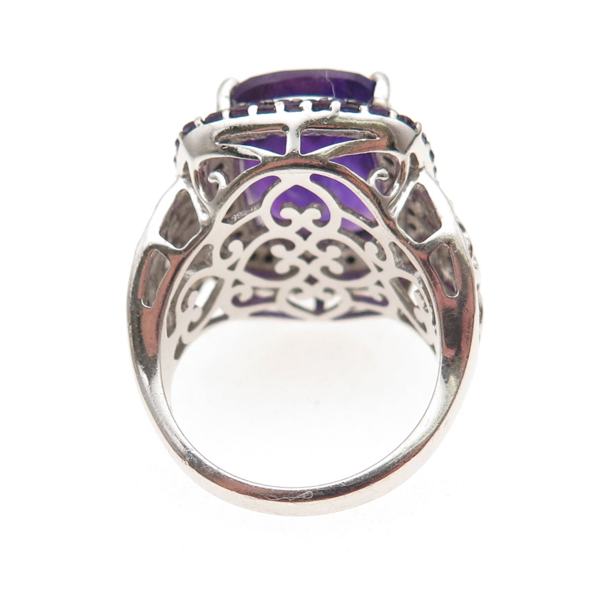 925 Sterling Silver Vintage Real Amethyst Ring Size 7.25