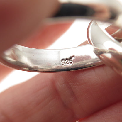 925 Sterling Silver Vintage Interlocked Trinity Band Ring Size 9.25
