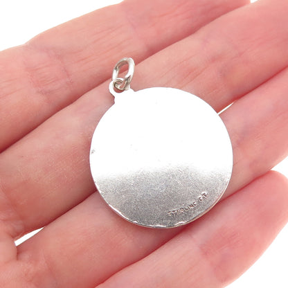 925 Sterling Silver Vintage St. Christopher Religious Medal Charm Pendant