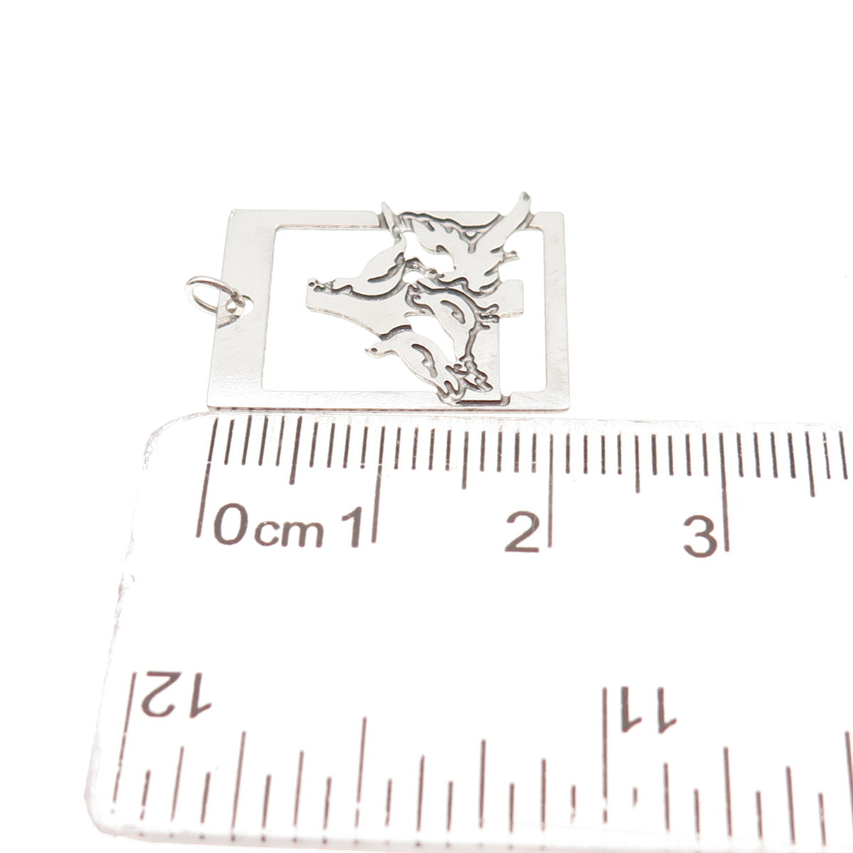 925 Sterling Silver Vintage Branch Of Garden Birds Charm Pendant