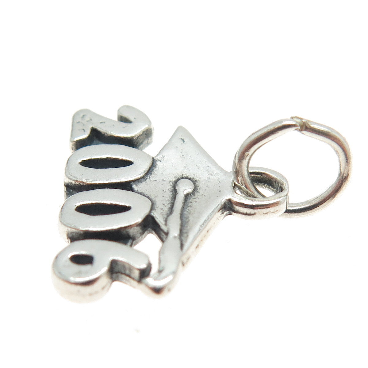 925 Sterling Silver Vintage "2006" Graduation Cap Charm Pendant