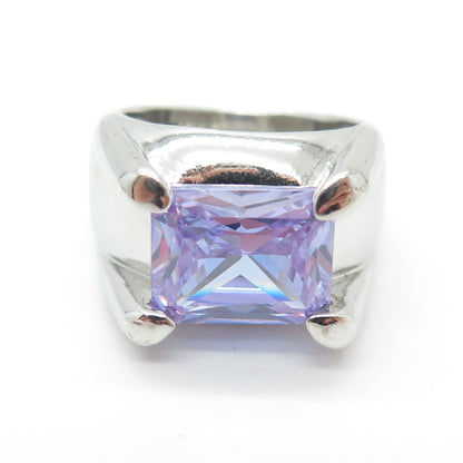 925 Sterling Silver Vintage Lavender C Z Ring Size 8.25