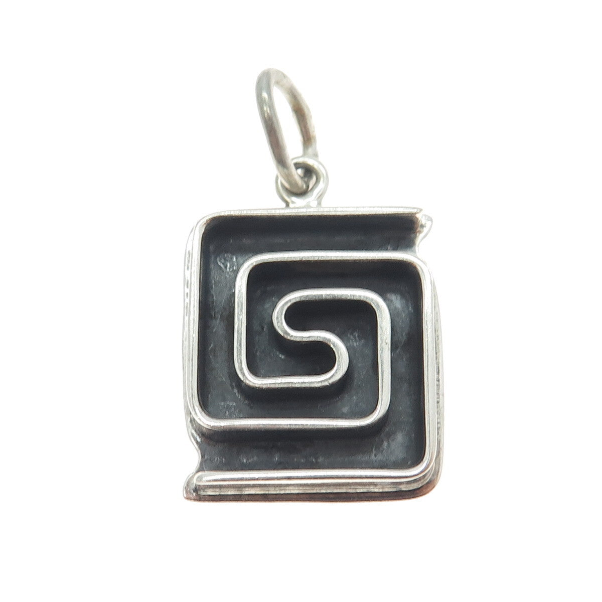 925 Sterling Silver Vintage Maze Modernist Pendant