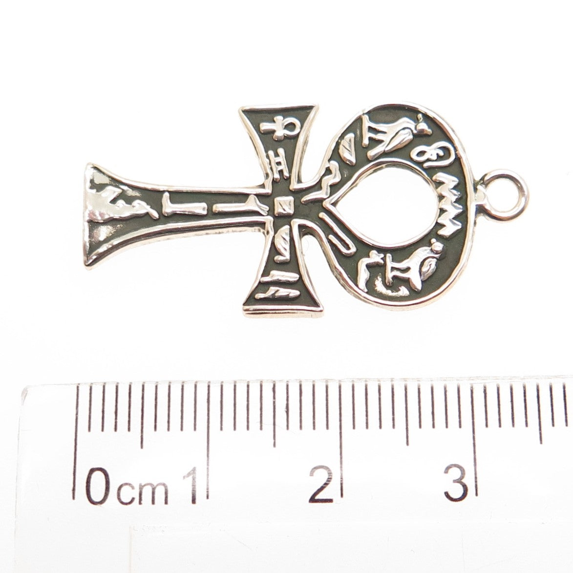 800 Silver Vintage Egyptian Ankh Symbols Pendant