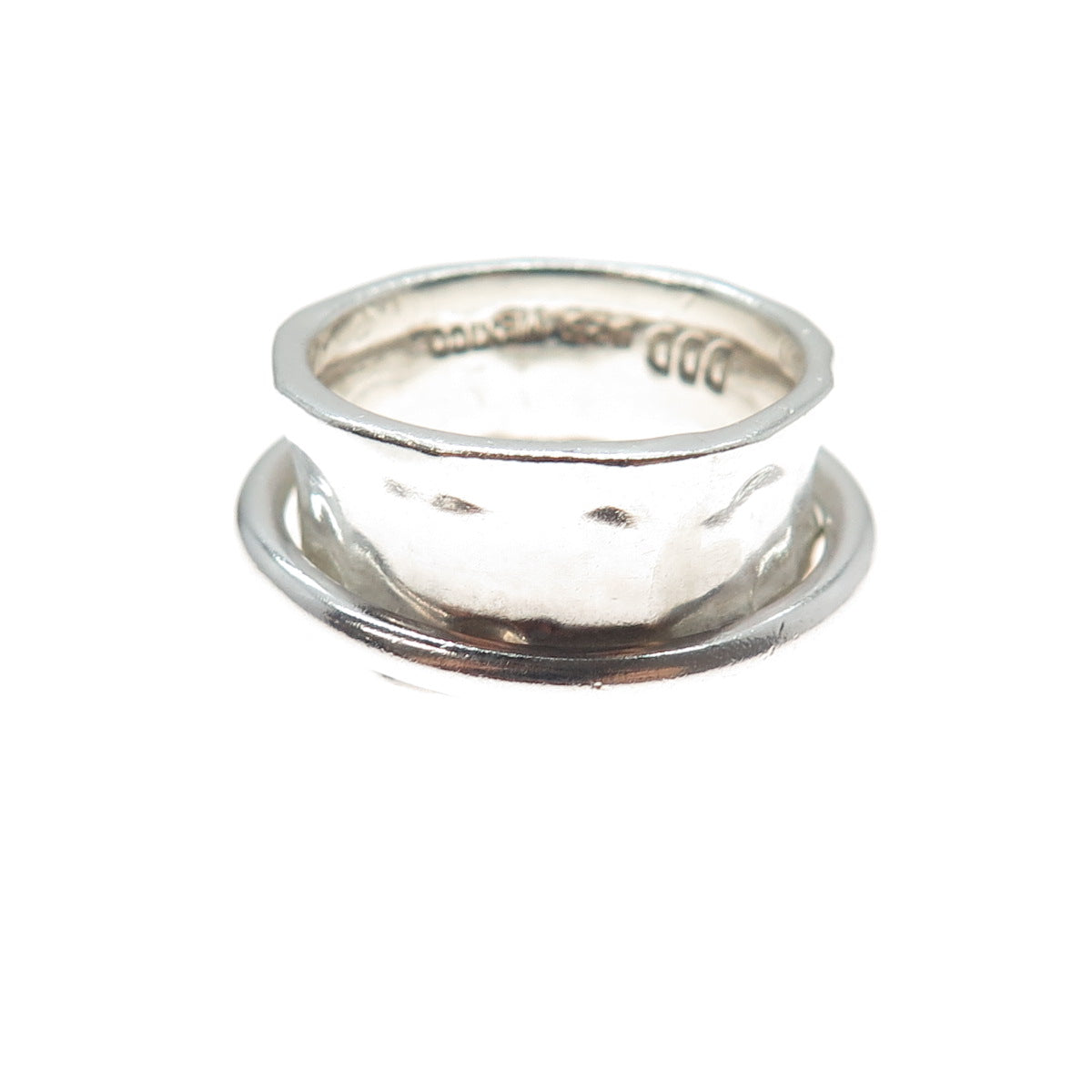 DOMINIQUE DINOUART 925 Sterling Vintage Mexico Modernist Rotating Ring Size 9