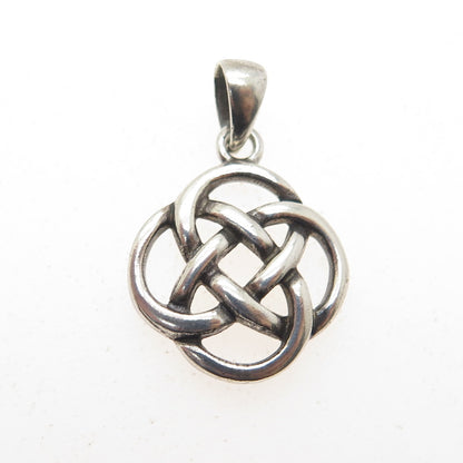 925 Sterling Silver Vintage Celtic Knot Minimalist Charm Pendant