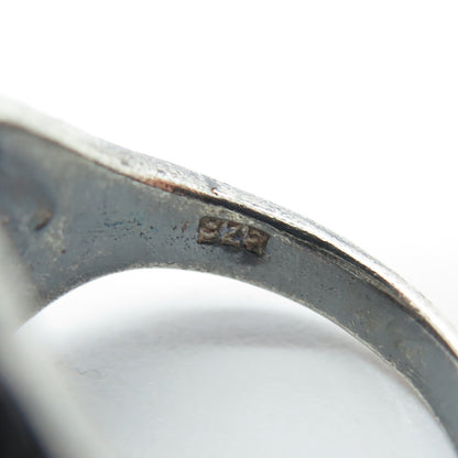 925 Sterling Silver Vintage Dragon Skin Dome Oxidized Ring Size 6.25