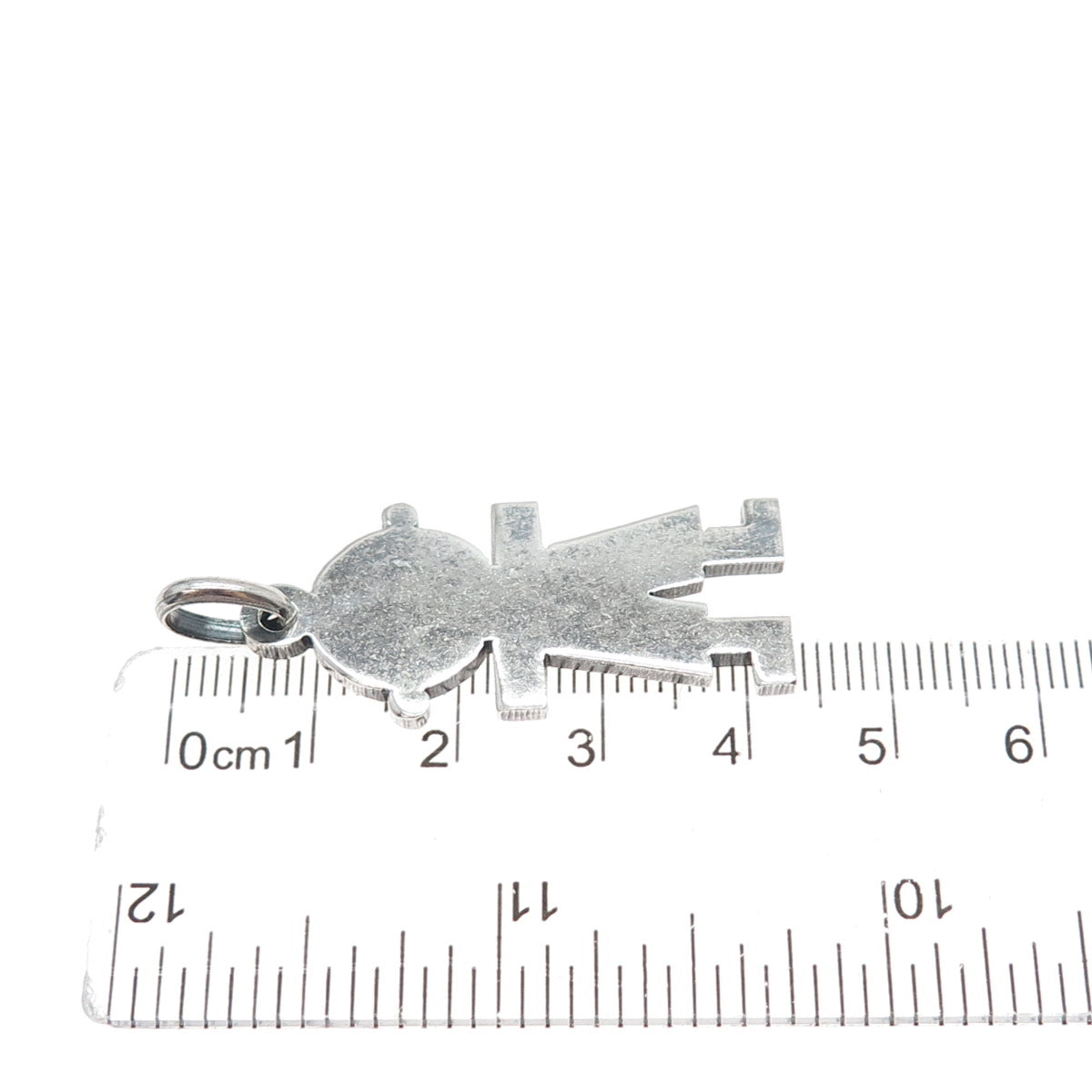 925 Sterling Silver Vintage Italy Baby Boy Oxidized Charm Pendant