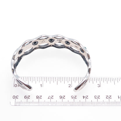 CAROLYN POLLACK American West Old Pawn Sterling Vintage Turquoise Bracelet 7.25"