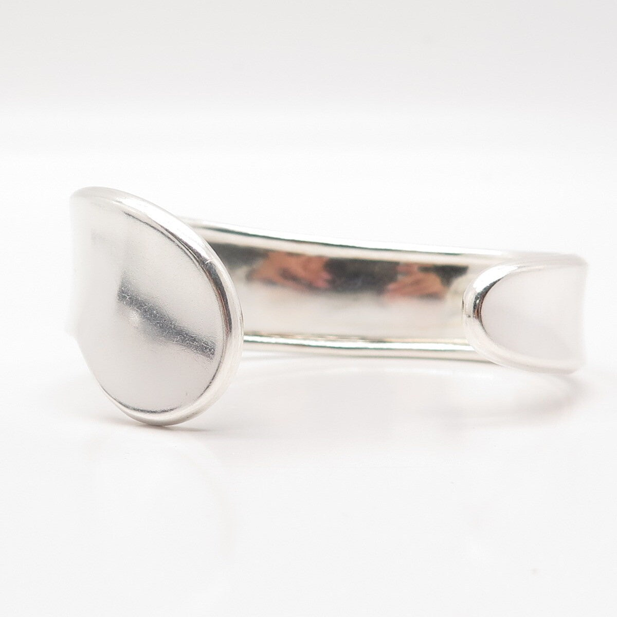 925 Sterling Silver Vintage Smooth Modernist Cuff Bracelet 6.25"