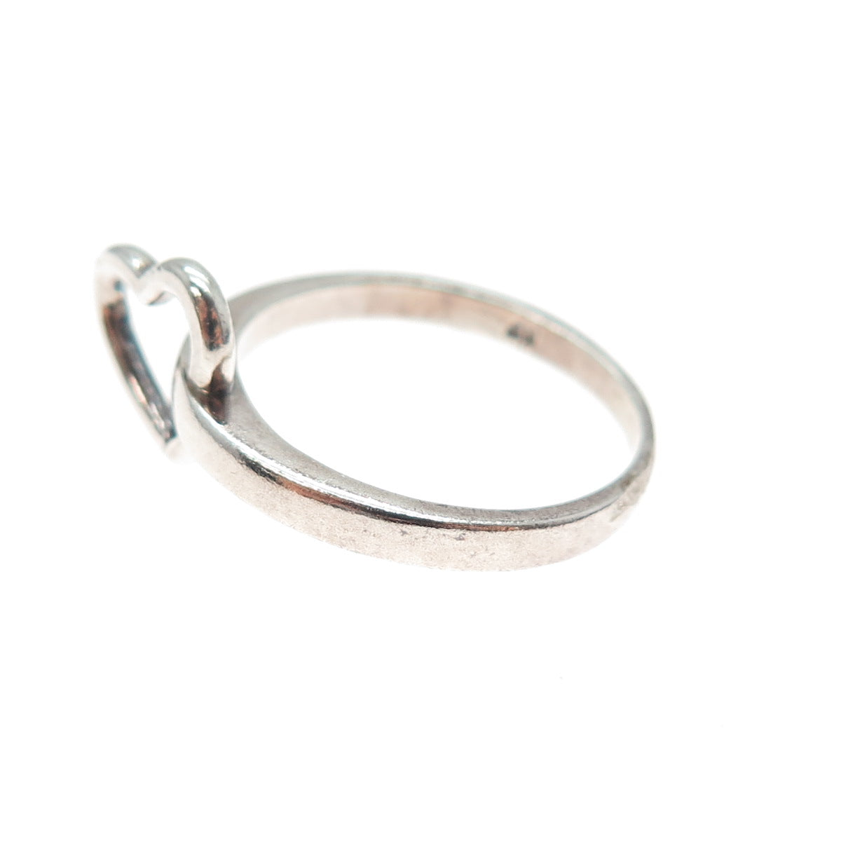 CHAPAL ZENRAY Sterling Silver Vintage Modernist Interlocked Heart Ring Size 8