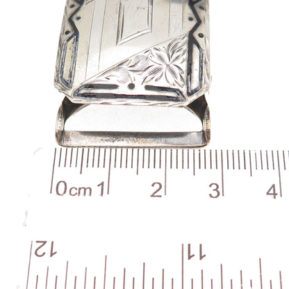 Hawk Co. 925 Sterling Silver Antique Art Deco Engraved Floral Belt Buckle