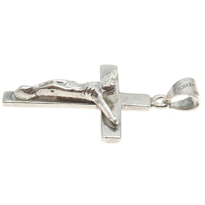 925 Sterling Silver Vintage Mexico Crucifix Cross Pendant