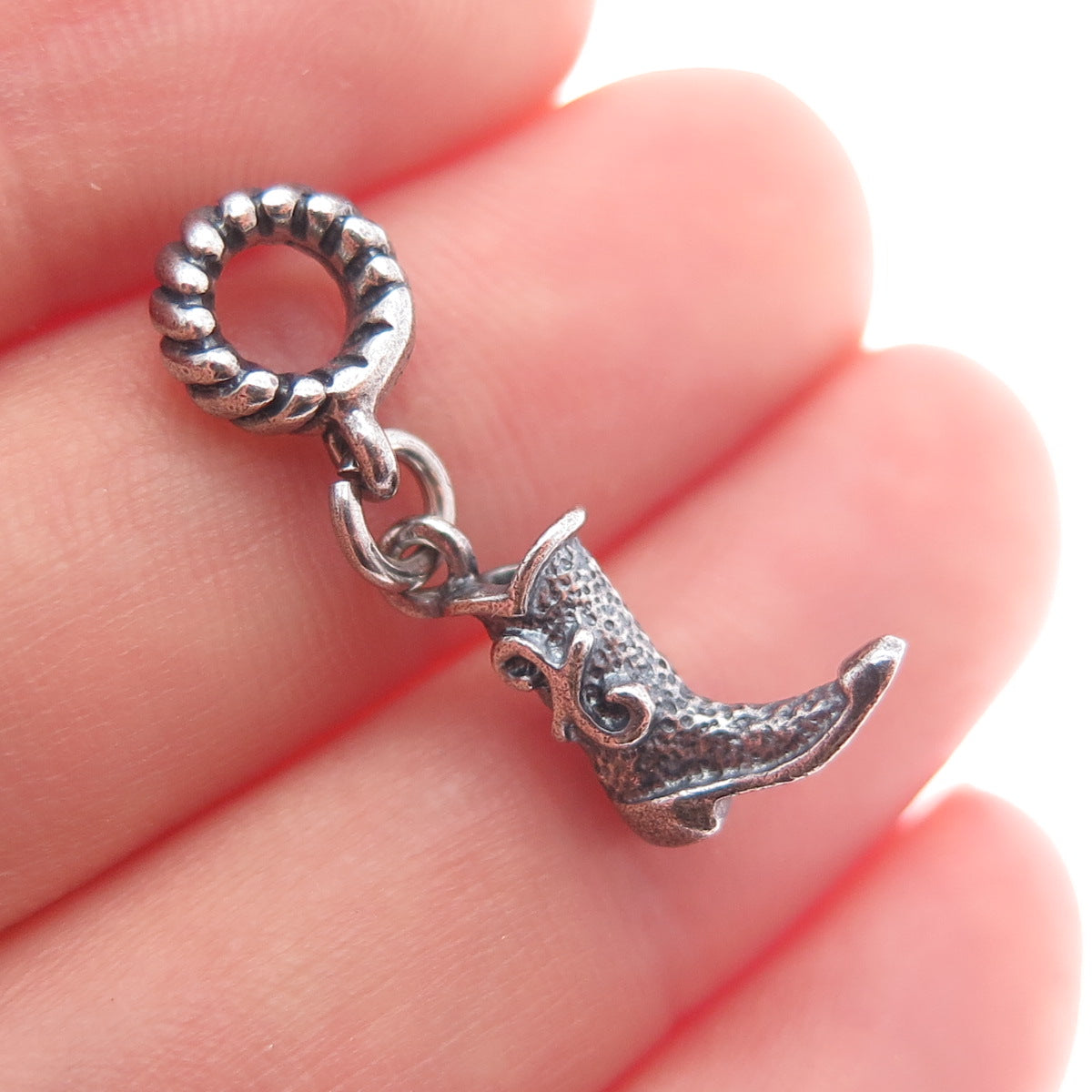 RL RICHLINE 925 Sterling Silver Italy Cowboy Boot Dangle Slide Charm