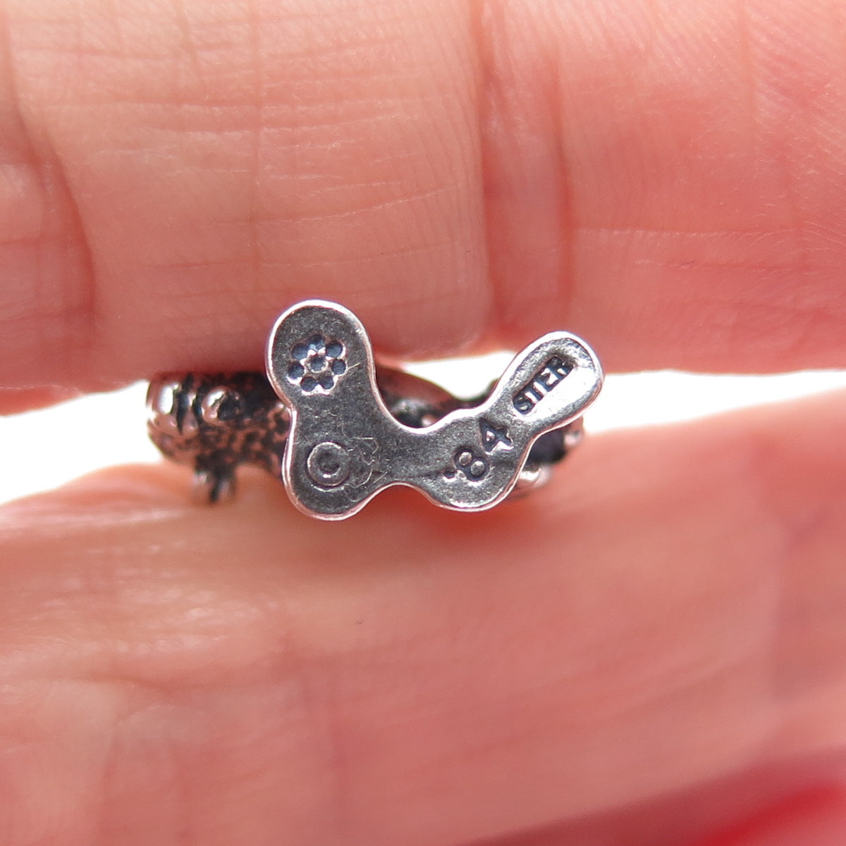 925 Sterling Silver Vintage 1984 Buffalo Oxidized Mini 3D Charm Pendant
