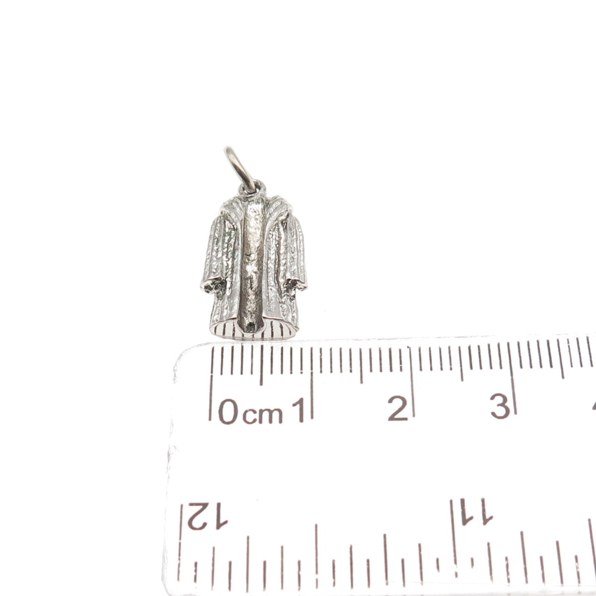 925 Sterling Silver Vintage Coat 3D Mini Charm Pendant