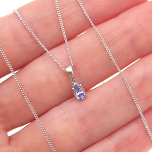Chuck Clemency 925 Sterling Silver Real Tanzanite Cuban Chain Necklace 20"
