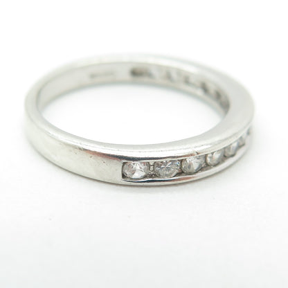 925 Sterling Silver Round-Cut C Z Half Eternity Band Ring Size 7