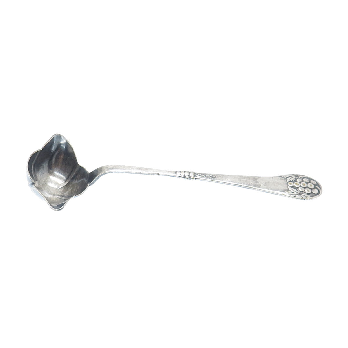 Silver-Tone Antique Denmark Grape & Leaf Sauce Ladle