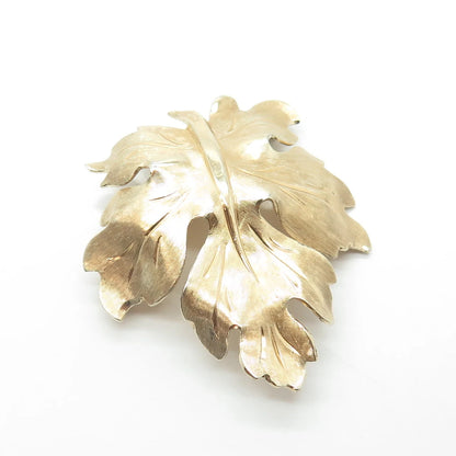 925 Sterling Silver Gold Plated Vintage Napier Oak Leaf Pin Brooch