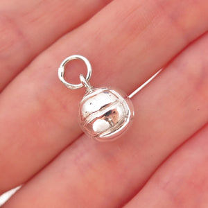 835 Silver Vintage Portugal Volleyball Ball 3D Charm Pendant