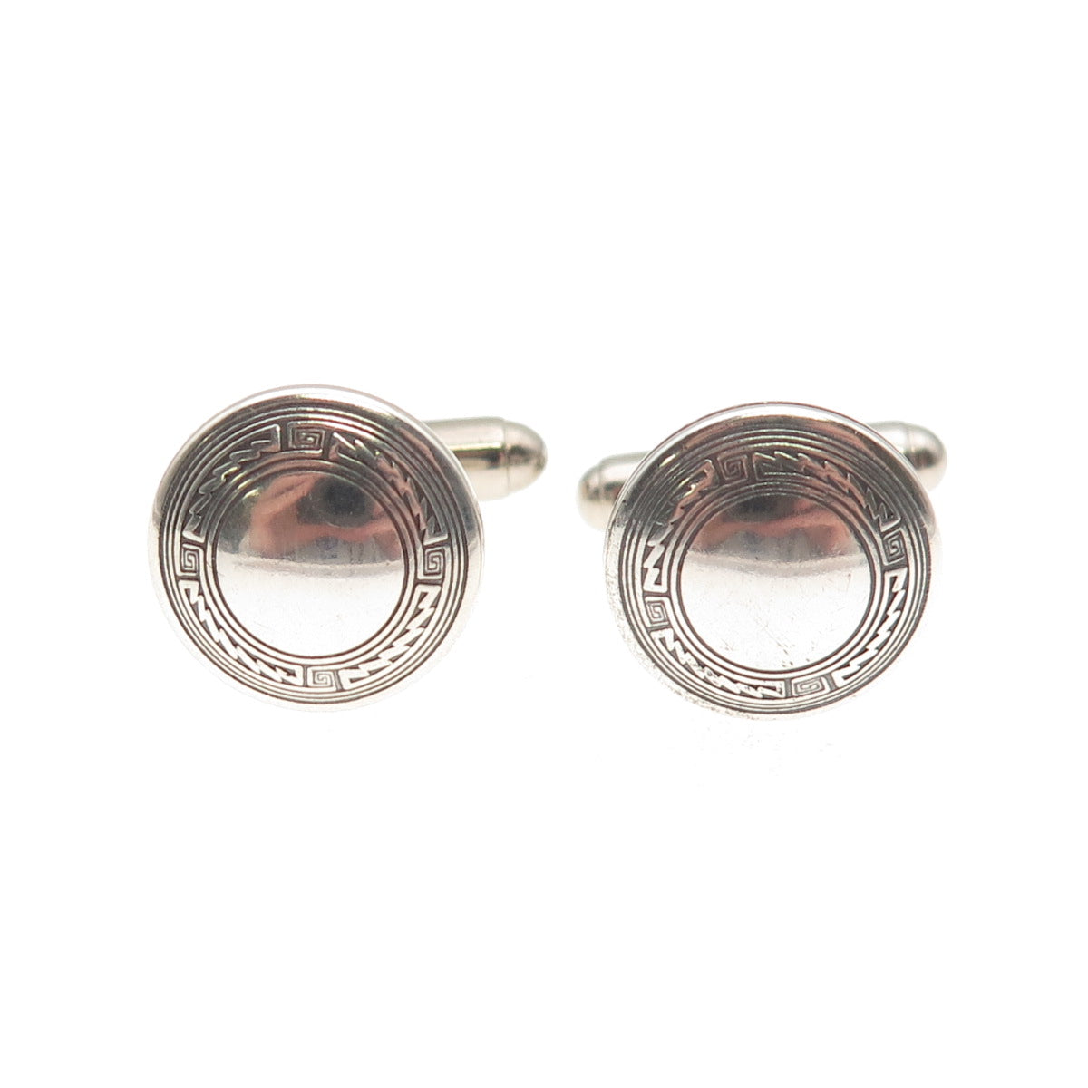 TSM The Silver Mesa Old Pawn 925 Sterling Silver Vintage Concho Tribal Cufflinks