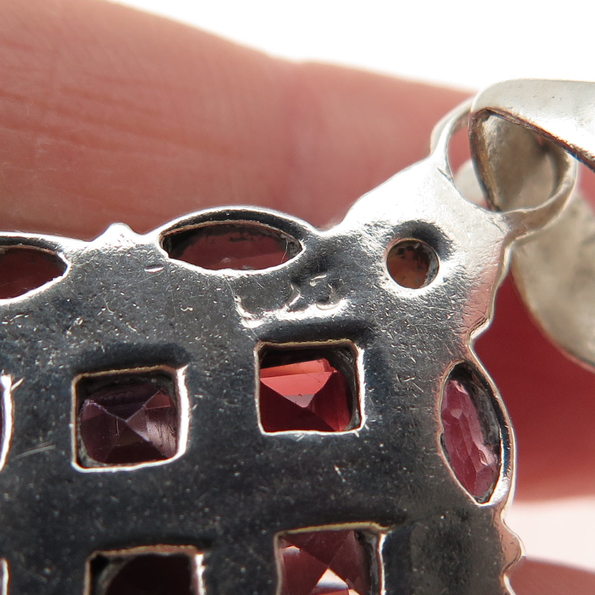 925 Sterling Vintage Real Topaz Iolite Amethyst Citrine Peridot & Garnet Pendant