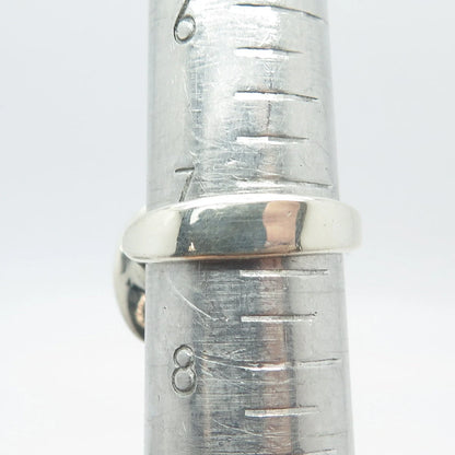 925 Sterling Silver Vintage Modernist Ring Size 7.25