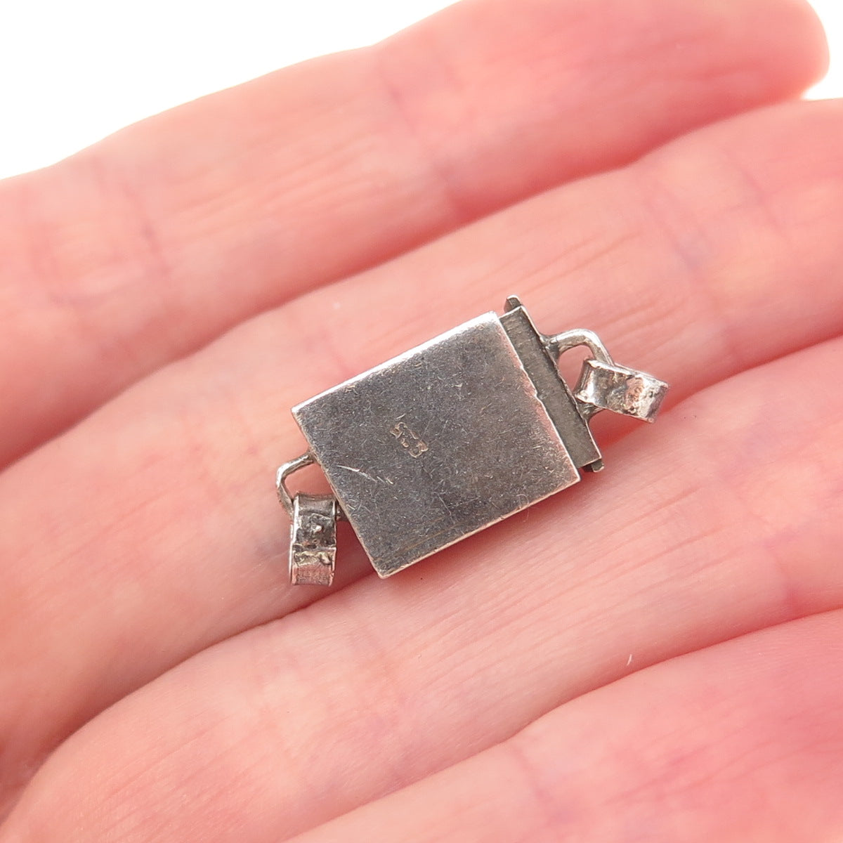 925 Sterling Silver Vintage Bracelet / Necklace Box Lock Clasp