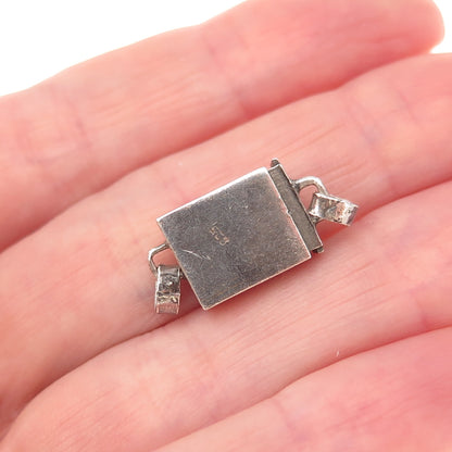 925 Sterling Silver Vintage Bracelet / Necklace Box Lock Clasp