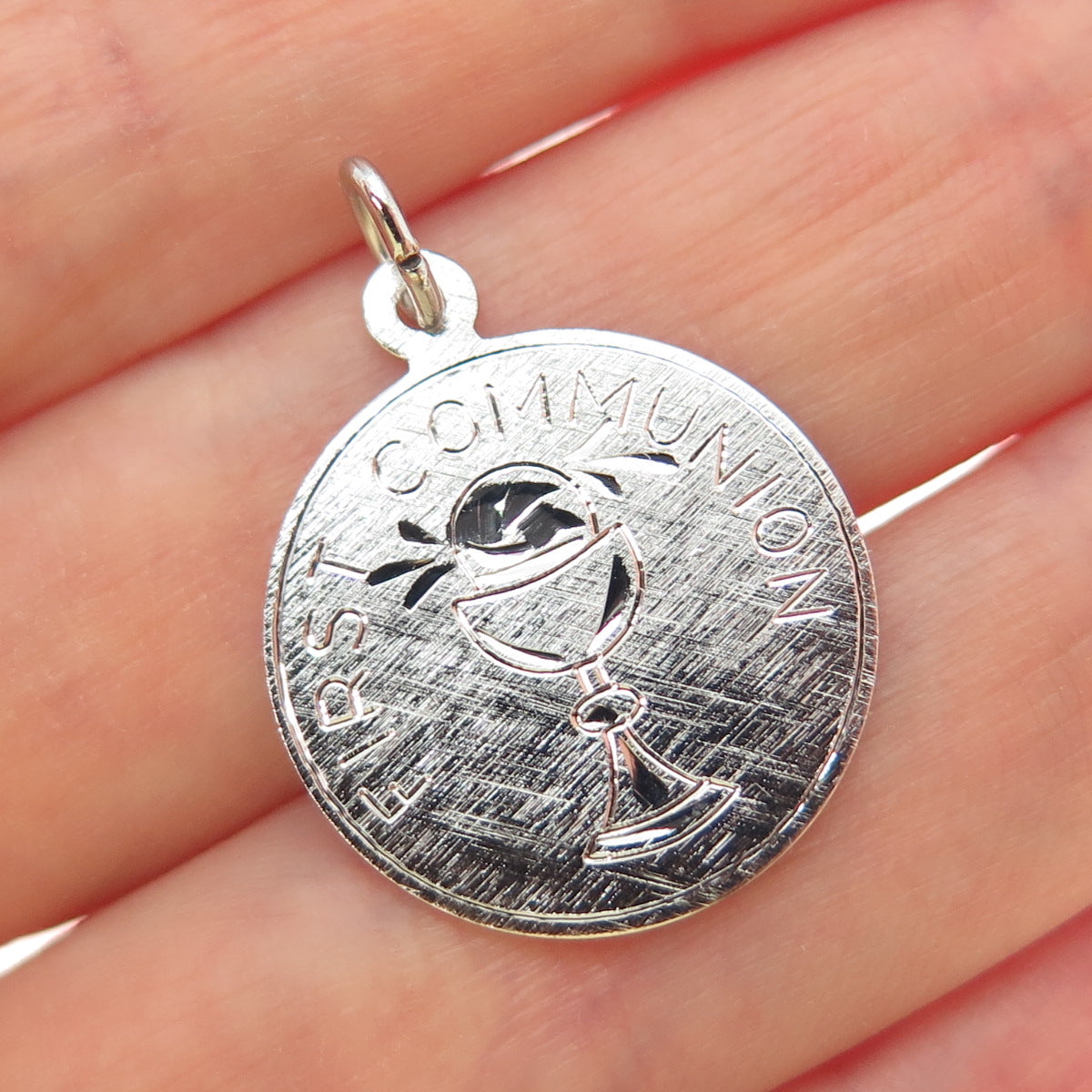 GRIFFITH & SONS CO. Silver Filled Vintage First Communion Charm Pendant