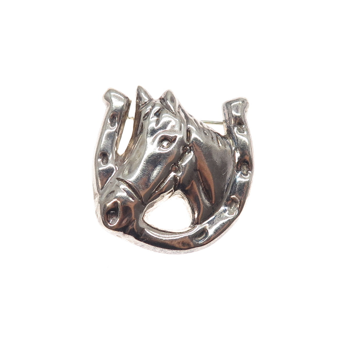 925 Sterling Silver Vintage Mexico Horse Club Pin Brooch / Pendant