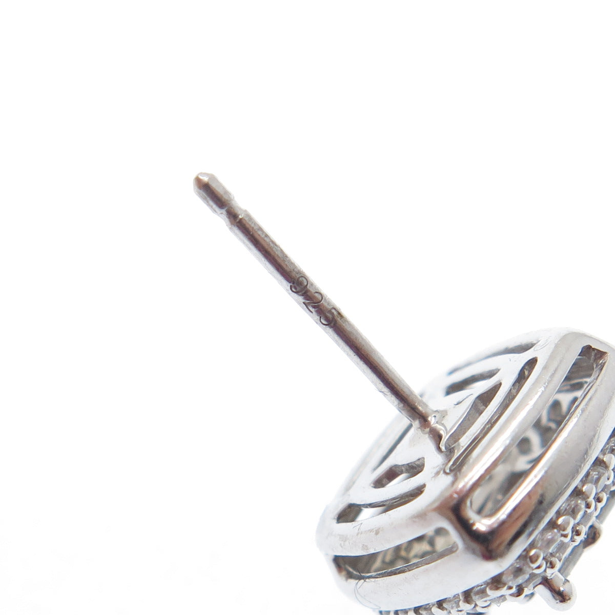 925 Sterling Silver Round-Cut C Z Cushion Stud Earrings